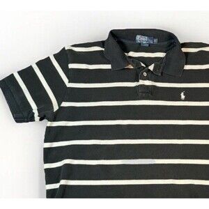 Polo Ralph Lauren Short‎ Sleeve Polo Black White Stripe Men’s XL